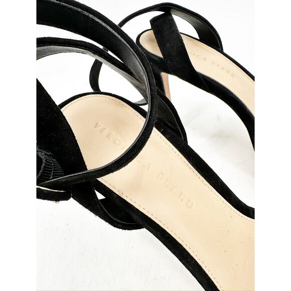 Veronica Beard Darcelle Platform Black Suede Heel Sandal 9 - Picture 6 of 6